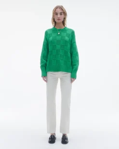Women Guest In Residenc Tops & Sweaters>Checker Cozy Crew