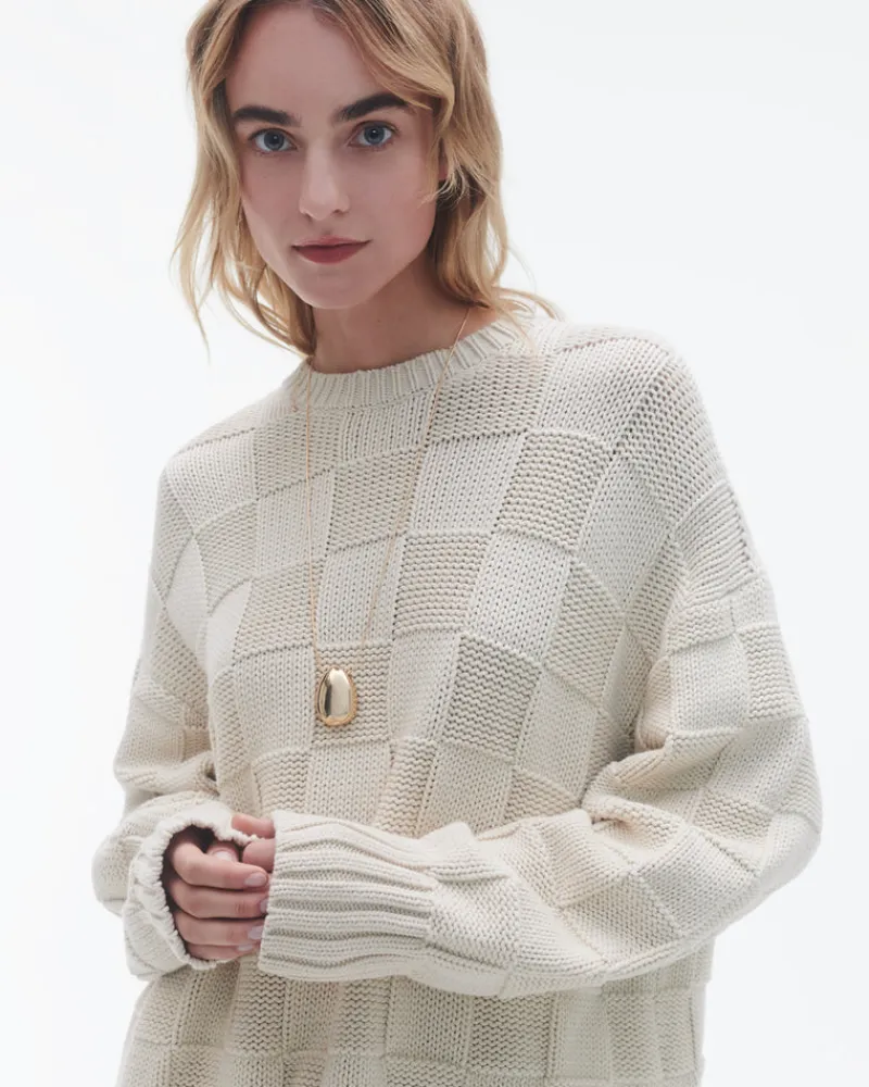 Women Guest In Residenc Tops & Sweaters>Checker Cozy Crew
