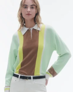 Women Guest In Residenc Tops & Sweaters>Cropped Stripe Rugby