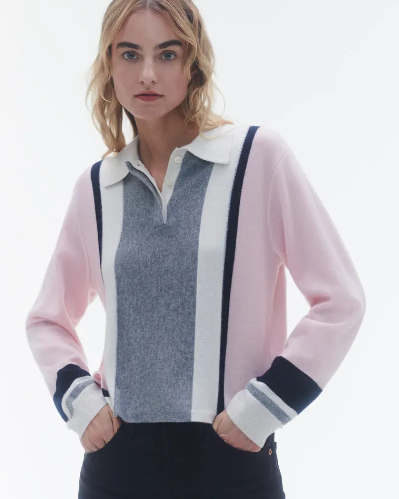 Women Guest In Residenc Tops & Sweaters>Cropped Stripe Rugby