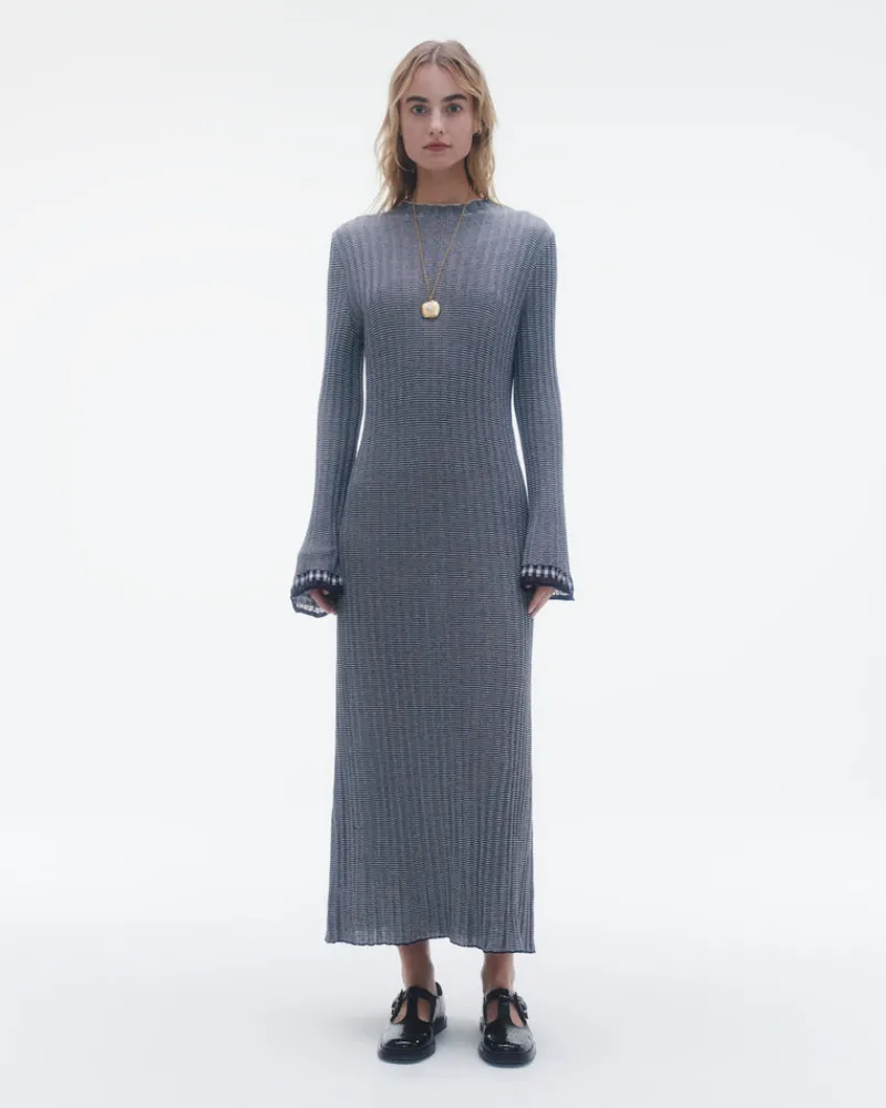 Women Guest In Residenc Dresses & Jumpsuits>Fine Stripe Mockneck Dress