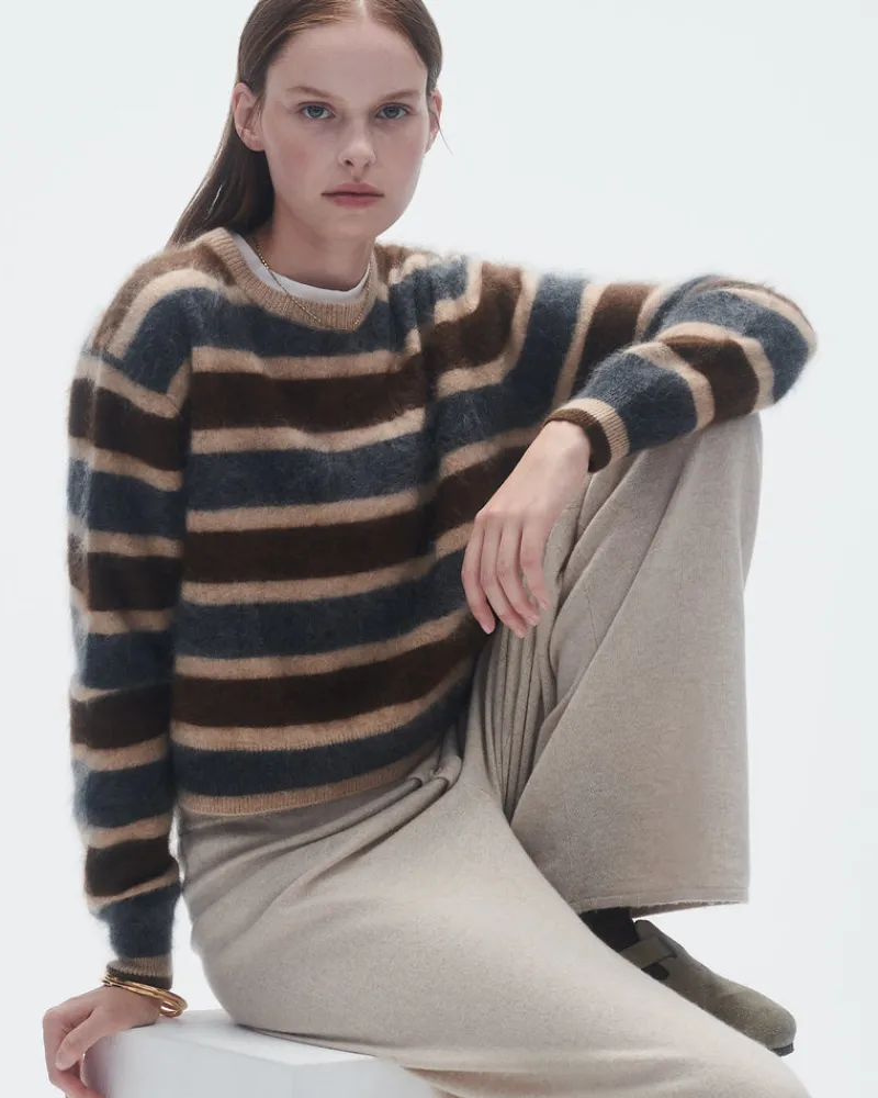 Women Guest In Residenc Tops & Sweaters>Grizzly Stripe Crew