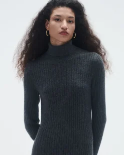 Women Guest In Residenc Dresses & Jumpsuits>Wide Rib Turtleneck Dress In Cashmere